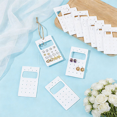 Acrylic Stud Earring Organizer Display Cards CDIS-WH0020-40B-01-1