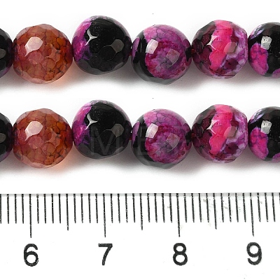 Dyed & Heated Natural Fire Crackle Agate Beads Strands G-P539-B01-07-1