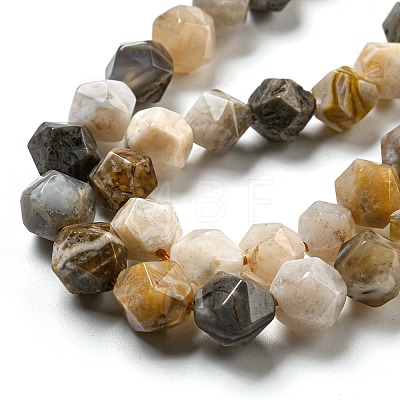 Natural Bamboo Leaf Agate Beads Strands G-NH0012-B02-02-1