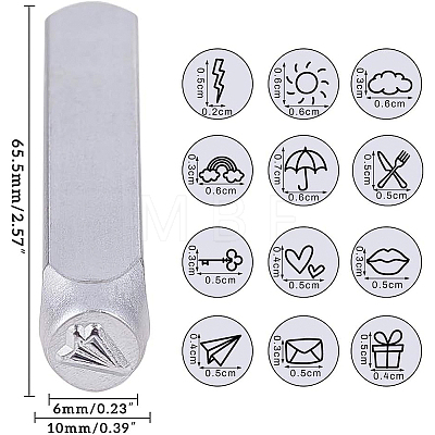 Iron Metal Stamps AJEW-BC0005-67A-1