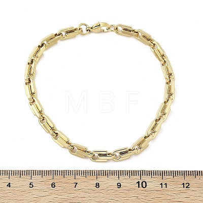 304 Stainless Steel Lock Link Chain Bracelets for Women Men BJEW-F488-03G-1