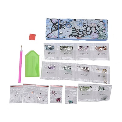 5D DIY Diamond Painting Stickers Kits For ABS Pencil Case Making DIY-F059-34-1