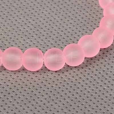 Stretchy Frosted Glass Beads Kids Charm Bracelets for Children's Day BJEW-JB01769-06-1
