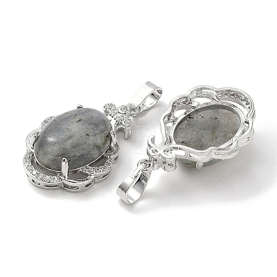 Natural Labradorite Oval Pendants G-NH0025-15P-12-1