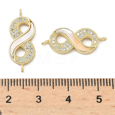 Natural Shell Infinity Links Connector Charms KK-A282-03B-G-1