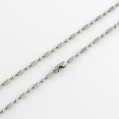 Tarnish Resistant 304 Stainless Steel Ball Chain Necklace Making NJEW-R225-04-1