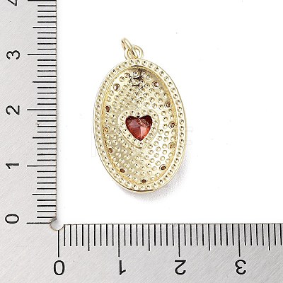 Rack Plating Brass Micro Pave Clear Cubic Zirconia Pendants KK-H474-23G-02-1