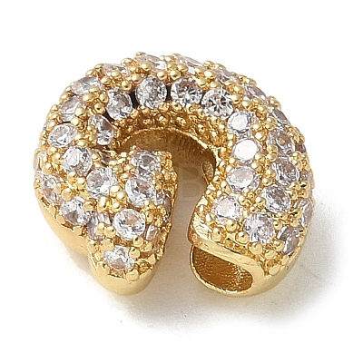 Brass Micro Pave Cubic Zirconia Beads KK-P290-61G-G-1