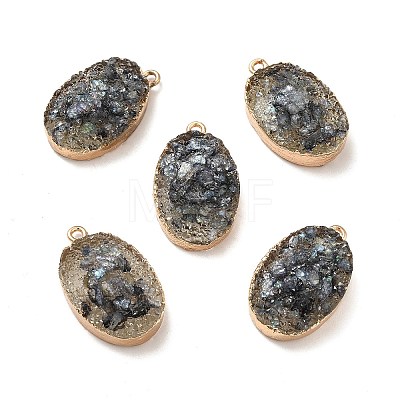 Resin Imitation Druzy Gemstone Pendants CRES-F022-01-1