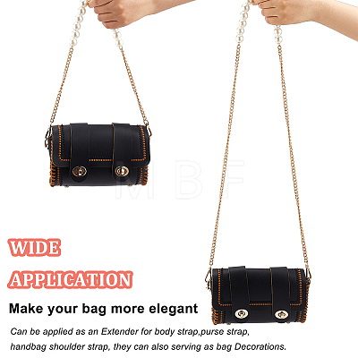 WADORN 2Pcs 2 Style Plastic Imitation Pearl Beaded Bag Straps DIY-WR0002-72G-1
