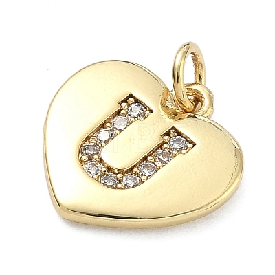 Brass Micro Pave Clear Cubic Zirconia Pendants KK-D229-01G-21-1
