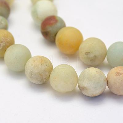 Natural Flower Amazonite Beads Strands G-G697-F05-6mm-1