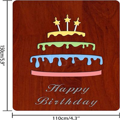 MDF Greeting Card & Paper Envelope with Bowknot AJEW-WH0203-006-1
