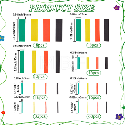 168Pcs PE Heat Shrinkable Tube FIND-CY0001-89-1