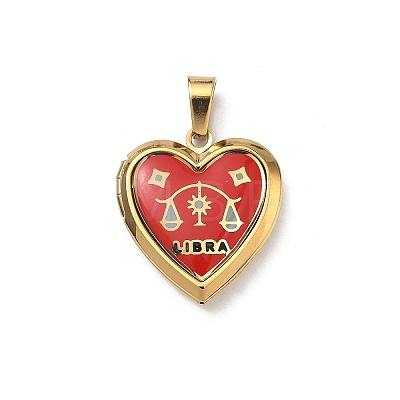 304 Stainless Steel Locket Pendants STAS-H255-02G-08-1