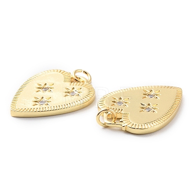 Rack Plating Brass Micro Pave Cubic Zirconia Pendants KK-F852-06G-1