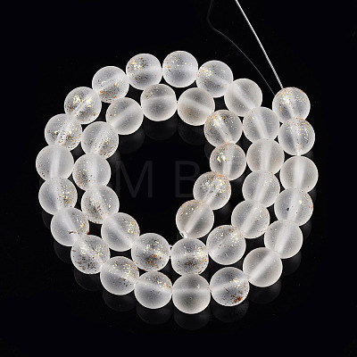 Frosted Spray Painted Glass Beads Strands GLAA-N035-03D-C07-1