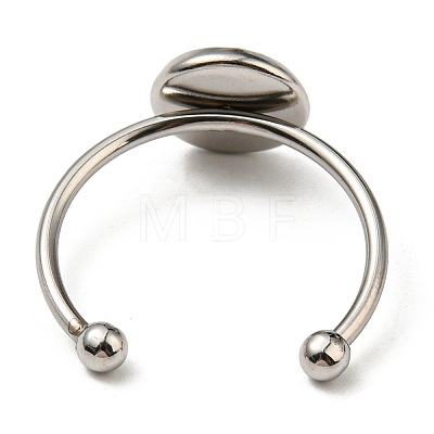 304 Stainless Steel Open Cuff Ring Findings STAS-H215-01A-P-1