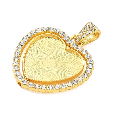 Alloy Rhinestone Pendant Cabochon Settings RB-CBA40A4-01G-02-1