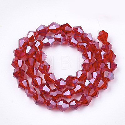 Electroplate Glass Beads Strands EGLA-Q118-6mm-A07-1