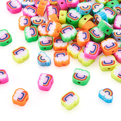 Fashewelry 100Pcs 5 Style Handmade Polymer Clay Beads FIND-FW0001-33-1