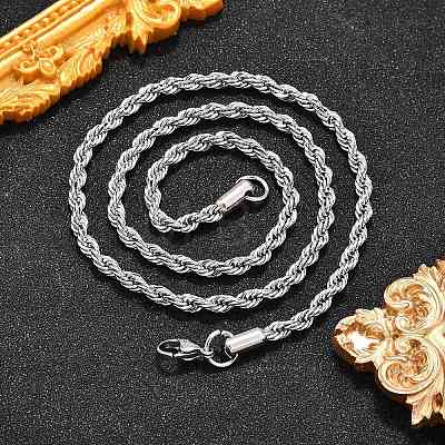 Non-Tarnish 304 Stainless Steel Rope Chain Necklaces X-NJEW-F226-03P-06-1