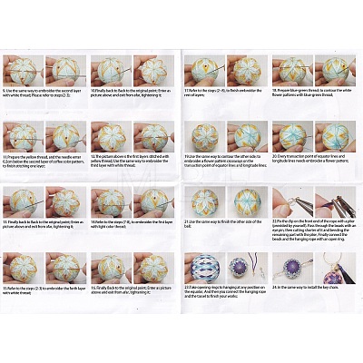 DIY Embroidery Temari Ball Keychain Kits DIY-I064-A06-1