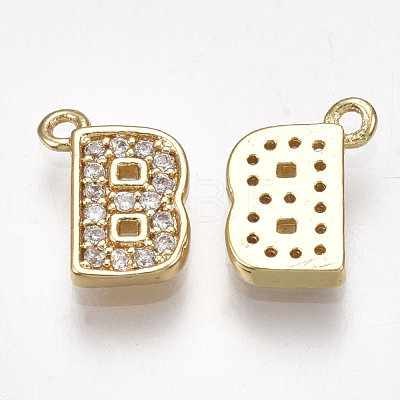 Brass Cubic Zirconia Charms KK-S348-330B-1