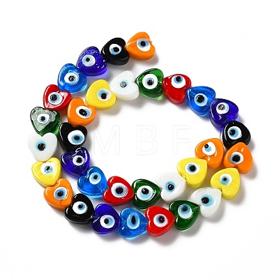 Handmade Evil Eye Lampwork Beads Strands LAMP-E023-07B-09-1