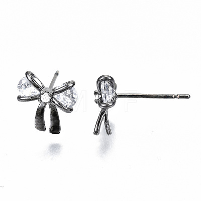 Brass Stud Earrings KK-T062-44B-NF-1