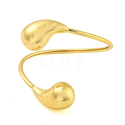 Rack Plating Brass Teardrop Open Cuff Bangles BJEW-Q347-01G-1