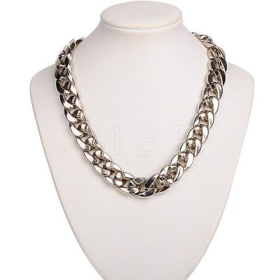 Cuban Link CCB Plastic Chain Necklace for Men NJEW-JN00849-1