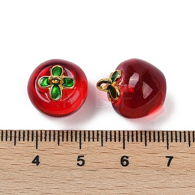 Transparent Glass Apple Pendants DGLA-E004-16C-1