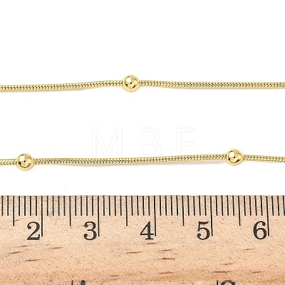 1.2MM Brass Ball Round Snake Chain Necklaces for Women Men NJEW-F350-03G-1