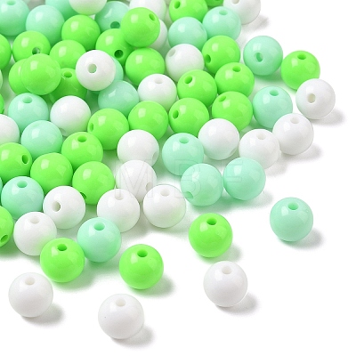 100pcs 3 Colors Opaque Acrylic Beads MACR-YW0004-01B-02-1
