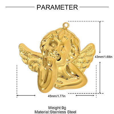 304 Stainless Steel Pendants STAS-OY004-84G-1