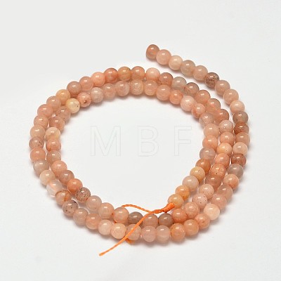 Round Natural Sunstone Beads Strands G-I176-09-4mm-1