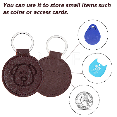 16Pcs PU Imitation Leather Keychains KEYC-DC0001-46-1
