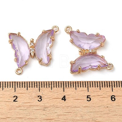 Brass Pave Faceted Glass Connector Charms FIND-Z020-04L-1