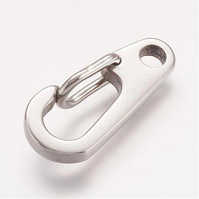 304 Stainless Steel Push Gate Snap Keychain Clasp Findings STAS-F086-01P-1