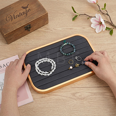 7-Slot Iron with Microfiber Ring Organizer Display Trays ODIS-WH0086-245-1