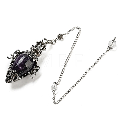 Natural Amethyst Dowsing Pendulum Big Pendants G-H293-01AS-07-1