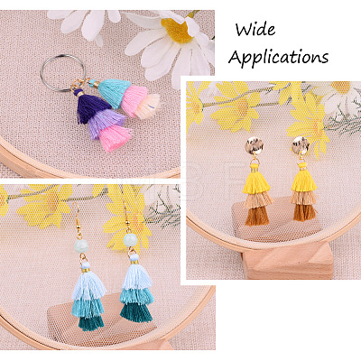 96Pcs 24 Colors Polycotton(Polyester Cotton) Tassel Pendant Decorations FIND-TA0001-27-1