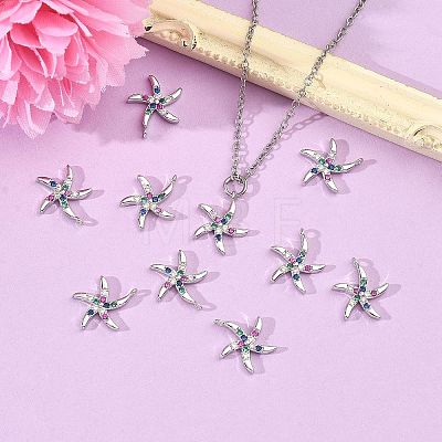 SHEGRACE Brass Colorful Cubic Zirconia Charms XGRQ3P471-599P-1
