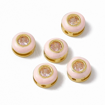 Rack Plating Brass Cubic Zirconia Beads KK-C007-15G-05-1