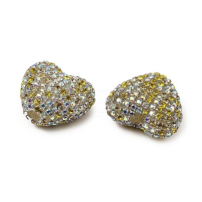 Sparkling Acrylic Heart Beads with Rhinestone Embellishment LS-OACR-NH0001-02B-05-1