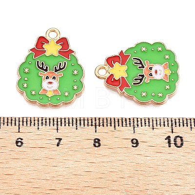 Christmas Theme Alloy Enamel Pendants ENAM-T020-10F-1