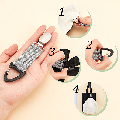 AHADEMAKER 6Pcs 6 Colors Polyester Band Hat Clips FIND-GA0002-38-1