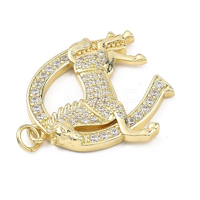 Brass Micro Pave Clear Cubic Zirconia Pendants KK-B177-05E-G-1