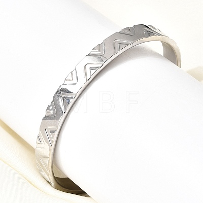 304 Stainless Steel Cuff Bangles for Women Men BJEW-H644-05P-1